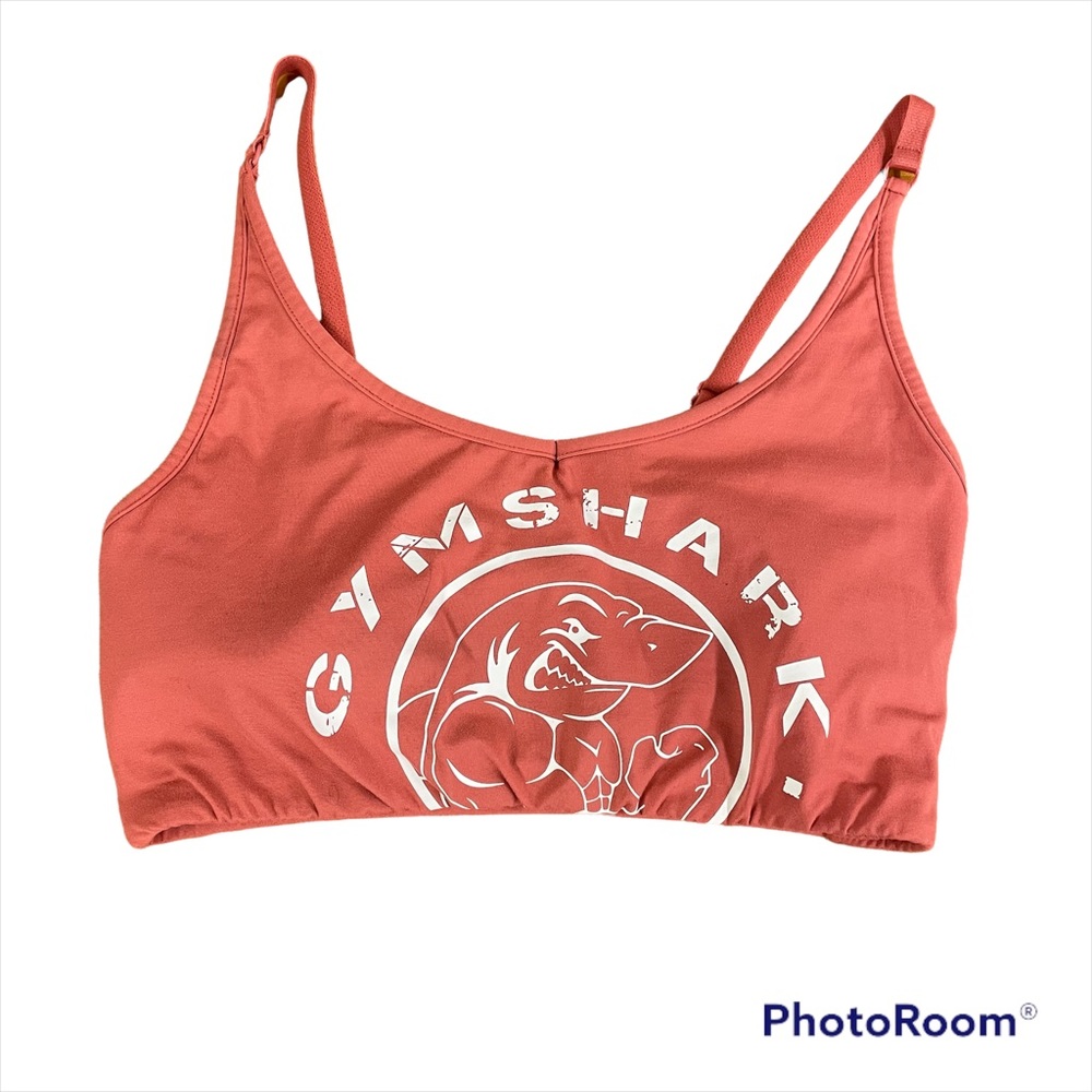 Gymshark Coral Pink Logo Sports Bra